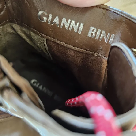 Gianni Bini Tondria Lace Up Platform Heeled Boot Graham Cracker Size 7.5 - Picture 11 of 16